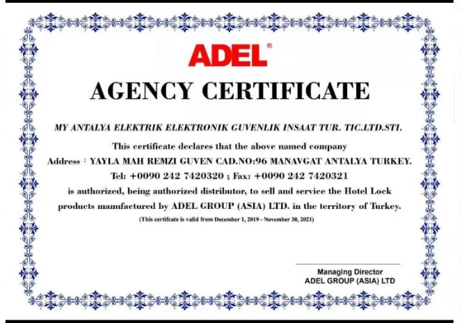  Adel Agency Certificate